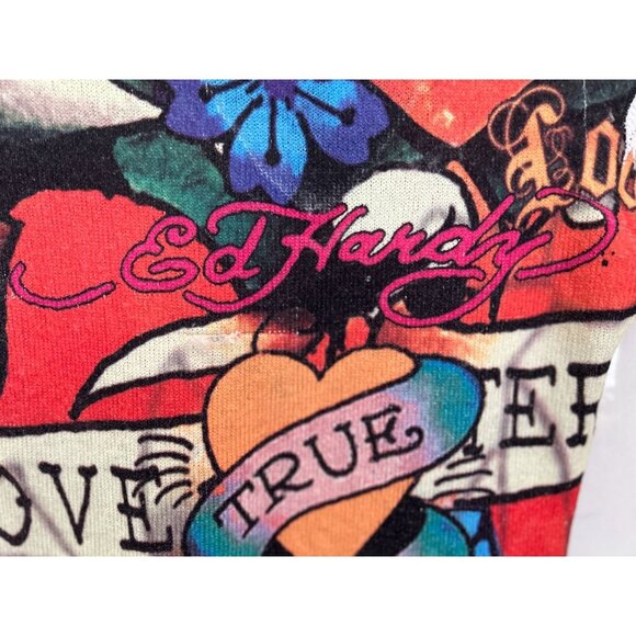 Vintage Ed Hardy Knit Dress True Love Rock N Roll Size Large - Picture 7 of 9